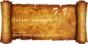 Teller Valdemár névjegykártya
